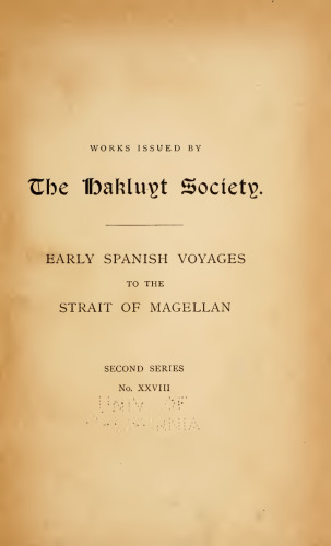Early Spanish Voyages to the Strait of Magellan