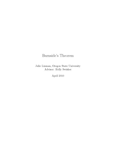 Burnside’s Theorem [expository notes]