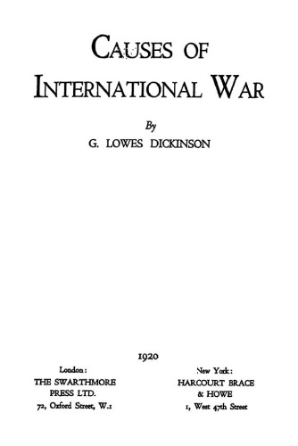 Causes of International War