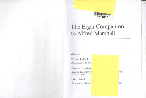 The Elgar companion to Alfred Marshall (ch. 1 - 46)
