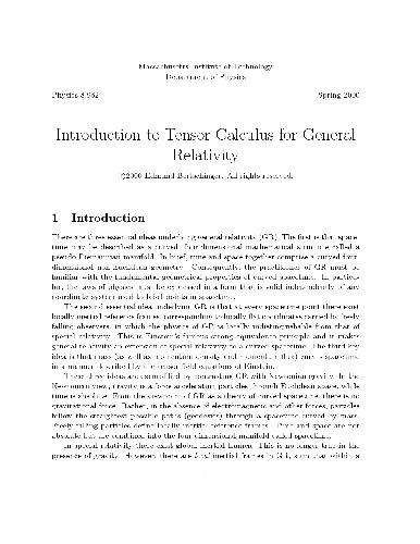 Intro To Tensor Calculus For Gen Relativity [jnl article]