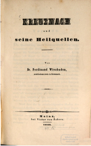 Kreuznach und seine Heilquellen