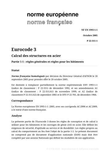 Eurocode 3 : Calcul des structures en acier
