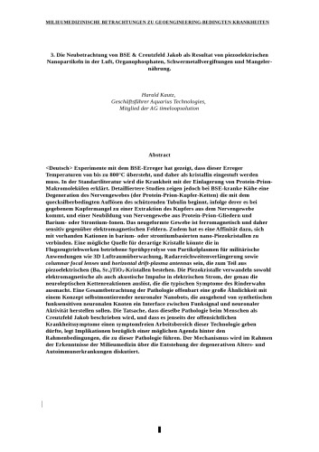 MILIEUMEDIZINISCHE BETRACHTUNGEN ZU GEOENGINEERING-BEDINGTEN KRANKHEITEN BSE & Creutzfeld Jakob