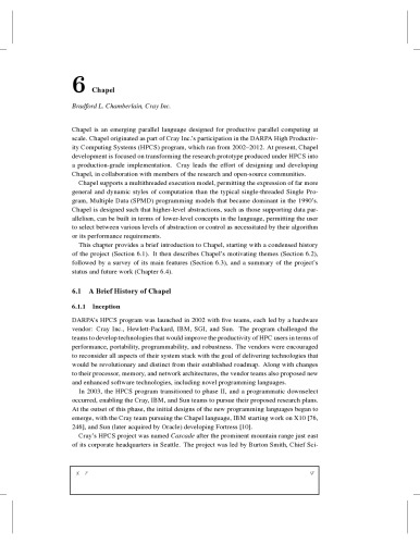 Chapel (Excerpted from Programming Models for Parallel Computation)