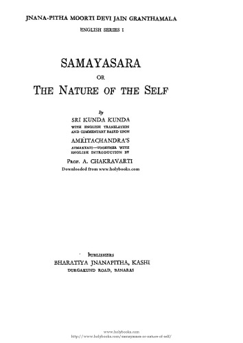 Samayasara or the nature of self