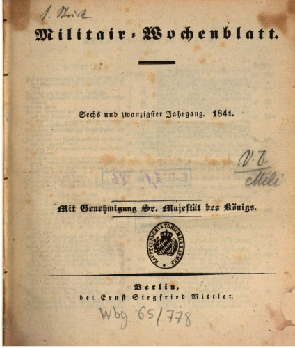 Militär-Wochenblatt