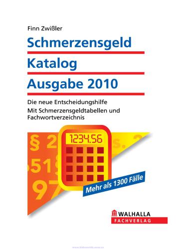 Schmerzensgeld Katalog Ausgabe