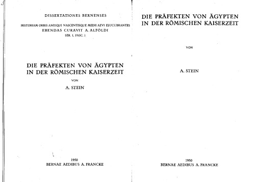 Die Präfekten von Ägypten in der römischen Kaiserzeit
