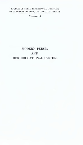 Modern Persia and her educational system