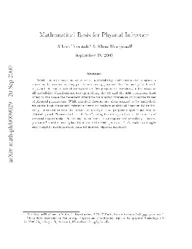 Mathematical Basis for Physical Inference [jnl article]