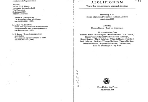 Abolitionism:Towards a non-repressive approach to crime