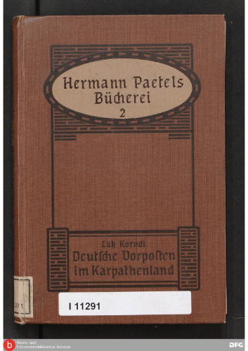Deutsche Vorposten im Karpathenland [Karpatenland]