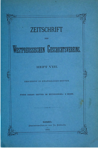Zeitschrift des Westpreußischen Geschichtsvereins