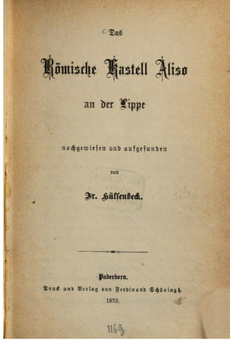 Das römische Kastell Aliso an der Lippe
