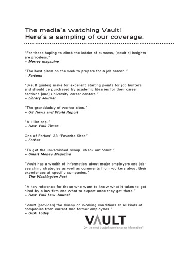 Vault Career Guide to Hedge Funds