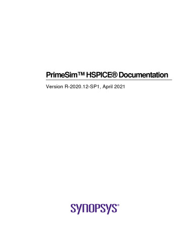 PrimeSim™ HSPICE® Documentation