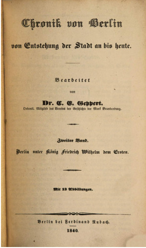 Berlin unter König Friedrich Wilhelm dem Ersten