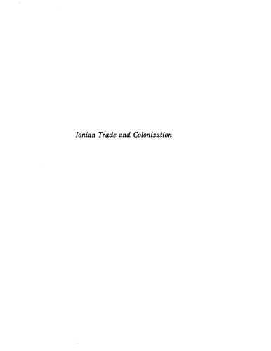 Ionian trade and colonization