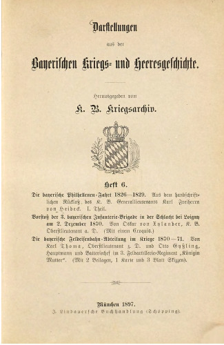 Darstellungen aus der bayerischen Kriegs- und Heeresgeschichte
