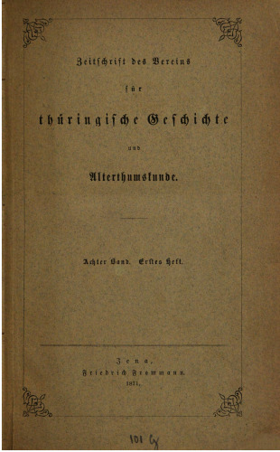 Zeitschrift des Vereins für Thüringische Geschichte und Altertumskunde
