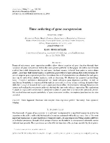 Time ordering of gene coexpression