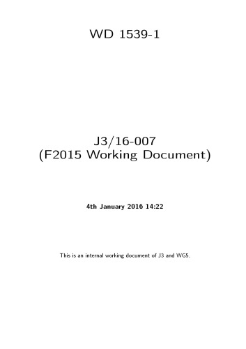 Fortran 2015 Working Document (WD 1539-1)