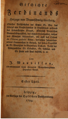 Geschichte Ferdinands, Herzogs von Braunschweig-Lüneburg