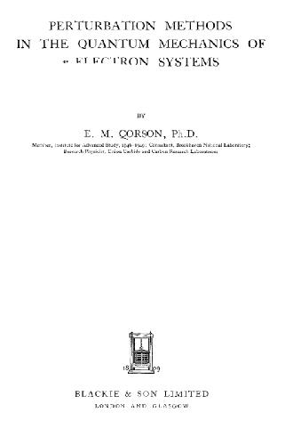 Perturbation Methods in the Quantum Mechanics of N-Electron Systems
