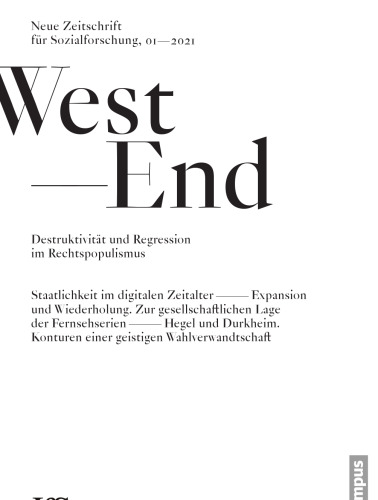 West End. Neue Zeitschrift für Sozialforschung, no. 1, 2021
