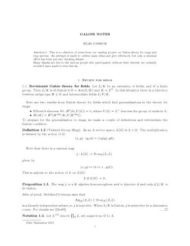 Galois notes