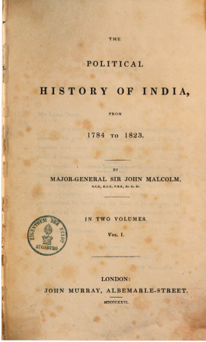 The Political History of India, from 1784 to 1823