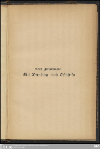 Mit Dernburg nach Ostafrika