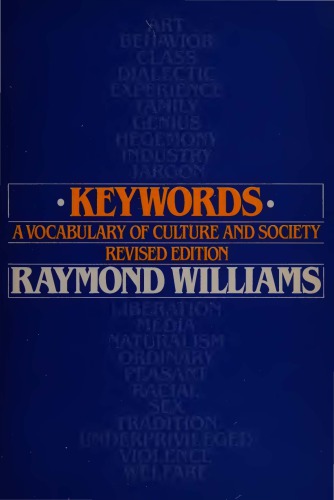 Keywords A Vocabulary of Culture and Society