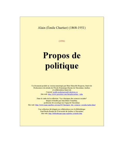 Propos de Politique