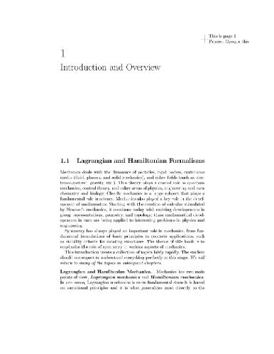 Geometric mechanics