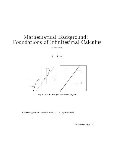 Foundations of infinitesimal calculus