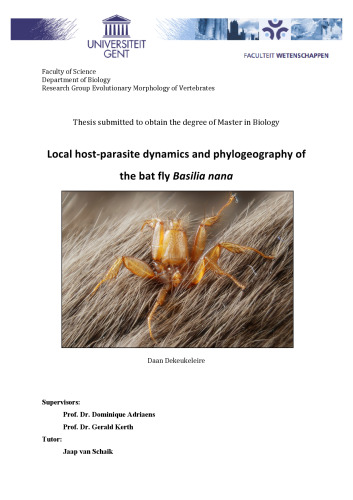 Local host-parasite dynamics and phylogeography of the bat fly Basilia nana