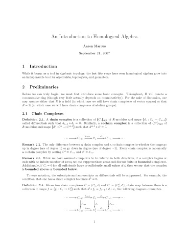 An Introduction to Homological Algebra