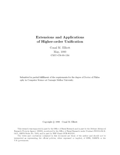 [Dissertation] Extensions and Applications of Higher-order Unification