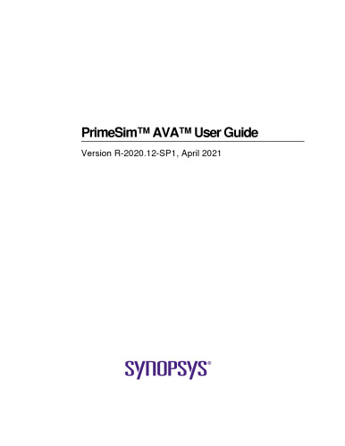 PrimeSim™ AVA™ User Guide