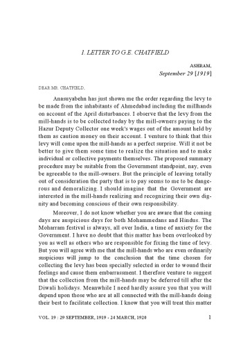 The Complete Works of Mahatma Gandhi Volume 19