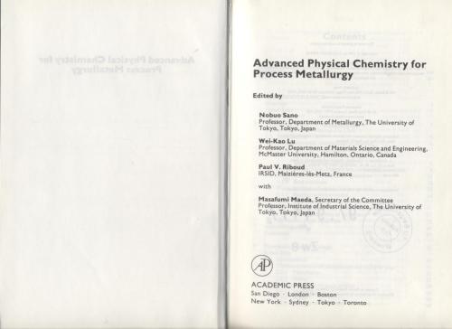 Advanced Physical Chemistry for Process Metallurgy