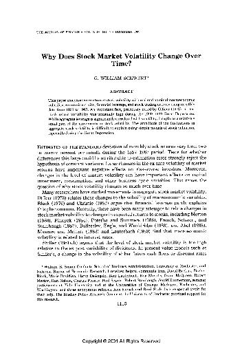 Why Does Stock Market Volatility Change Over Time?