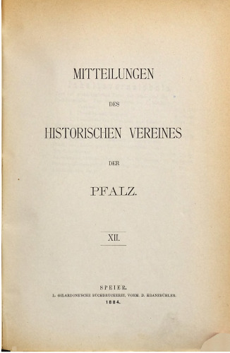 Mitteilungen des Historischen Vereins der Pfalz