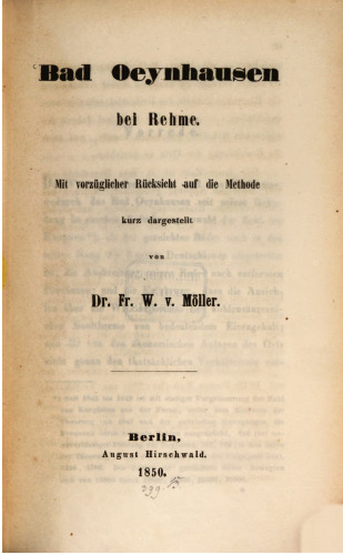Bad Oeynhausen bei Rehme. Mit vorzüglicher Rücksicht auf die Methode dargestellt