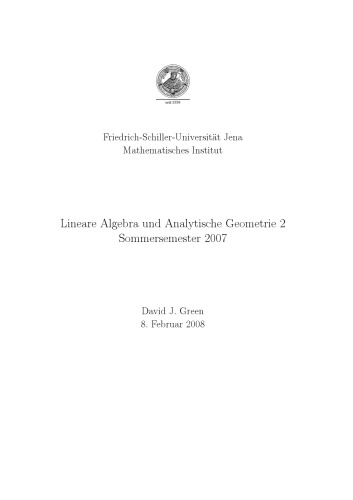 Lineare Algebra und Analytische Geometrie 2 [Lecture notes]