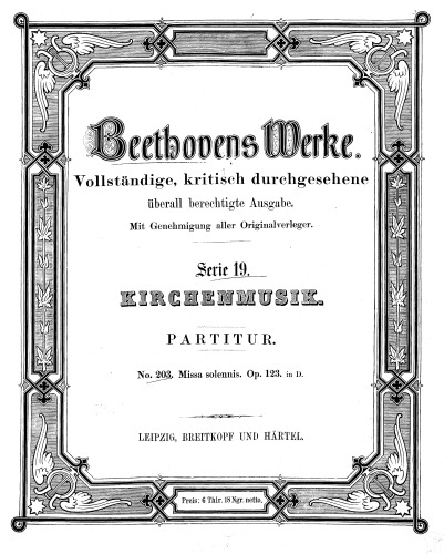 Missa solemnis op. 123 in D
