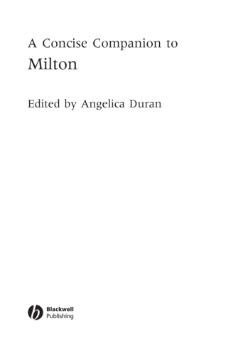 A Concise Companion to Milton