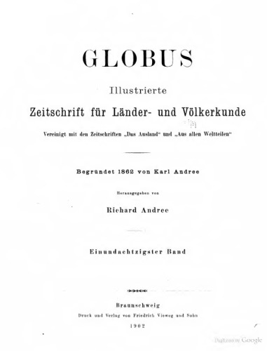 Globus. Illustrierte Zeitschrift für Länder- und Völkerkunde